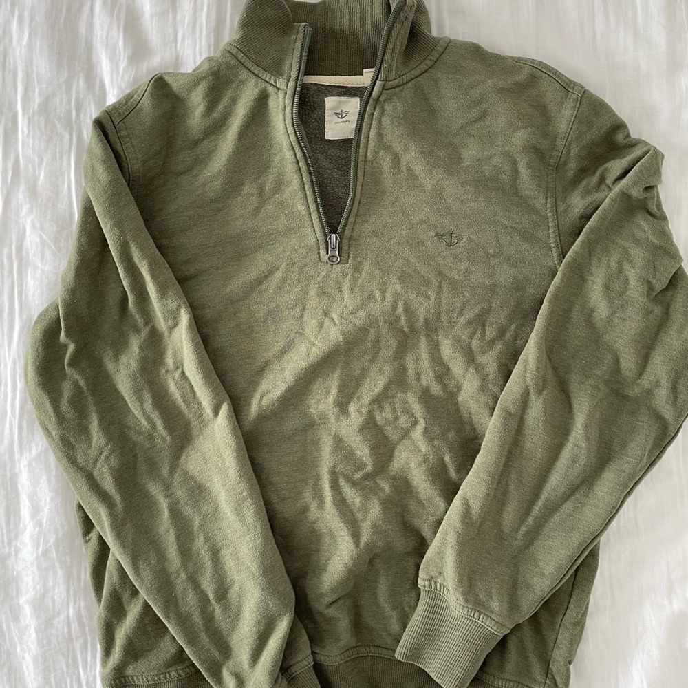 green sweatshirt